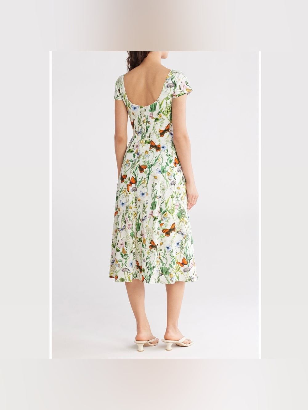 Avec Les Filles Floral Linen Blend Fit & Flare Dress - Picture 2 of 8